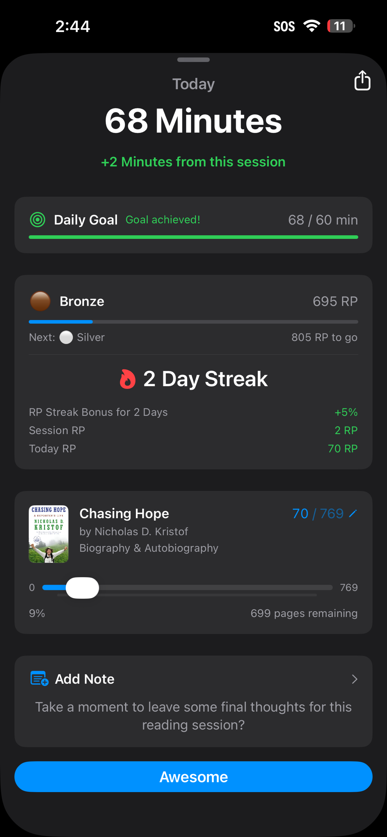 Tracker Tab Reading Points